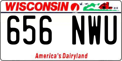 WI license plate 656NWU