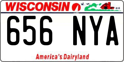 WI license plate 656NYA