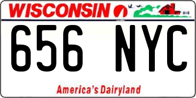 WI license plate 656NYC