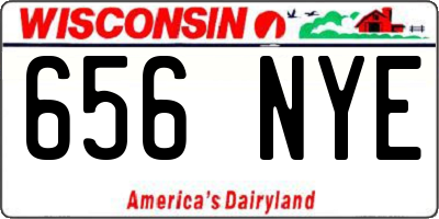WI license plate 656NYE