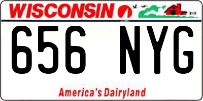WI license plate 656NYG