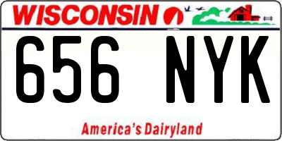 WI license plate 656NYK