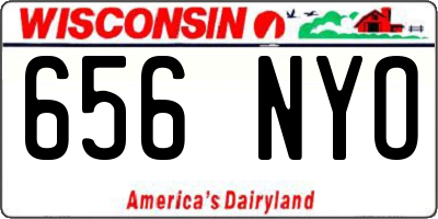 WI license plate 656NYO