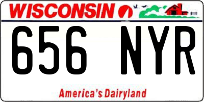 WI license plate 656NYR