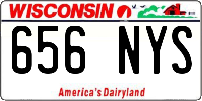 WI license plate 656NYS