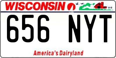 WI license plate 656NYT