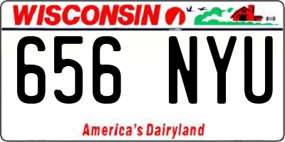 WI license plate 656NYU