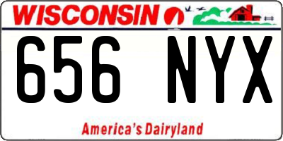 WI license plate 656NYX