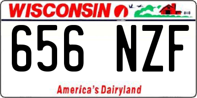 WI license plate 656NZF