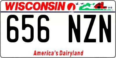 WI license plate 656NZN