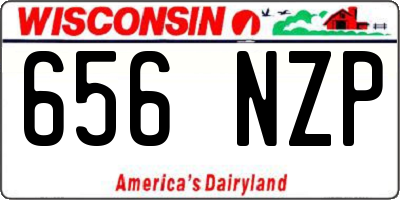 WI license plate 656NZP