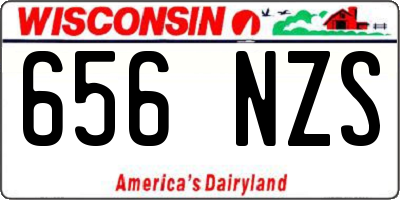 WI license plate 656NZS