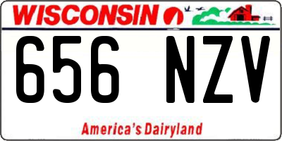 WI license plate 656NZV