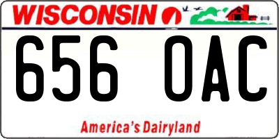 WI license plate 656OAC