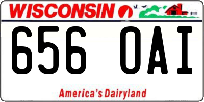 WI license plate 656OAI
