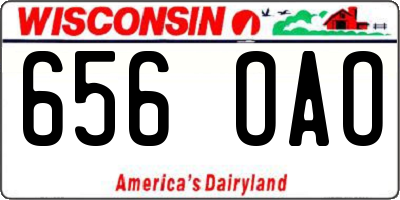 WI license plate 656OAO