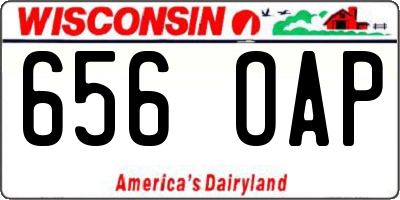 WI license plate 656OAP