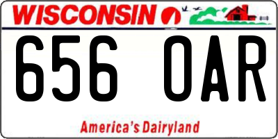 WI license plate 656OAR
