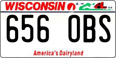 WI license plate 656OBS
