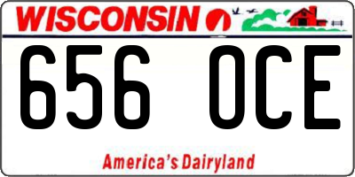 WI license plate 656OCE