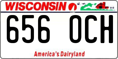 WI license plate 656OCH