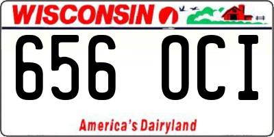 WI license plate 656OCI