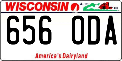 WI license plate 656ODA