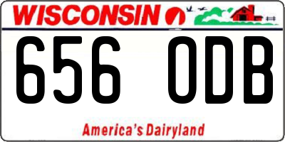 WI license plate 656ODB