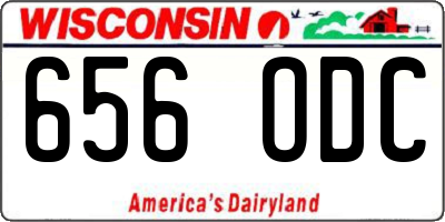 WI license plate 656ODC