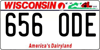 WI license plate 656ODE