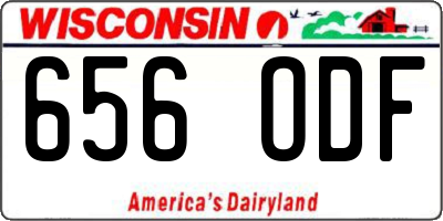 WI license plate 656ODF