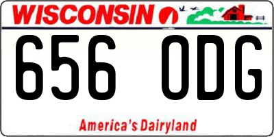 WI license plate 656ODG