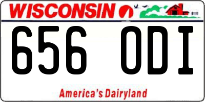 WI license plate 656ODI