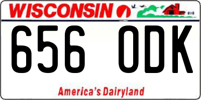 WI license plate 656ODK