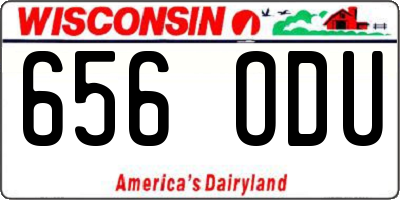 WI license plate 656ODU