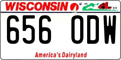 WI license plate 656ODW