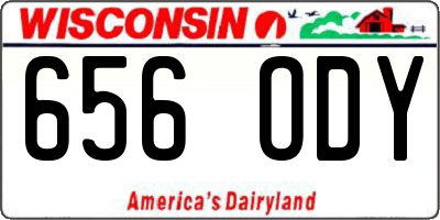 WI license plate 656ODY