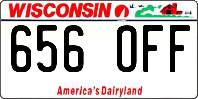 WI license plate 656OFF
