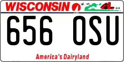 WI license plate 656OSU