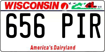 WI license plate 656PIR