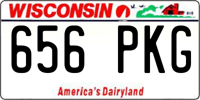 WI license plate 656PKG