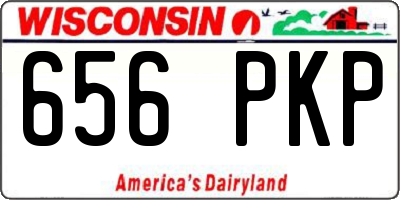 WI license plate 656PKP