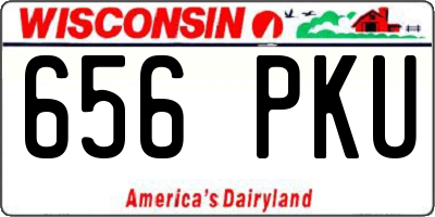WI license plate 656PKU