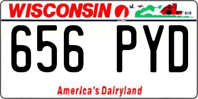 WI license plate 656PYD