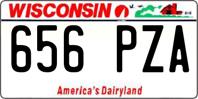 WI license plate 656PZA