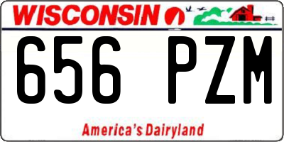 WI license plate 656PZM