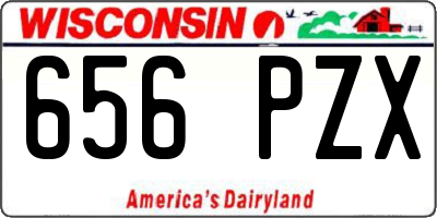 WI license plate 656PZX