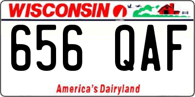 WI license plate 656QAF