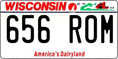 WI license plate 656ROM