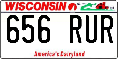 WI license plate 656RUR